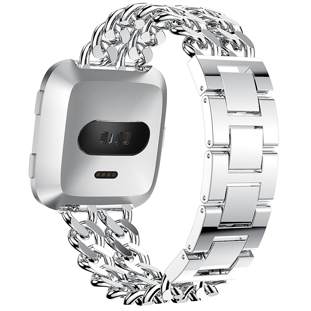 fitbit versa silver with black band